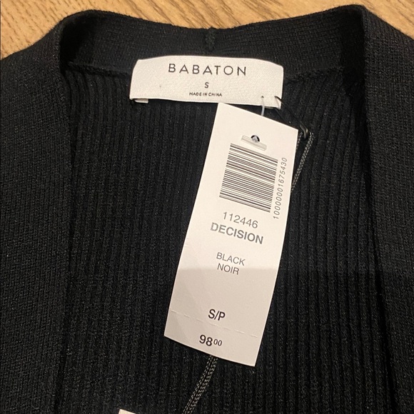 Aritzia Babaton NWT Decision Cardigan Black Size S Sold Out Online - Picture 2 of 15